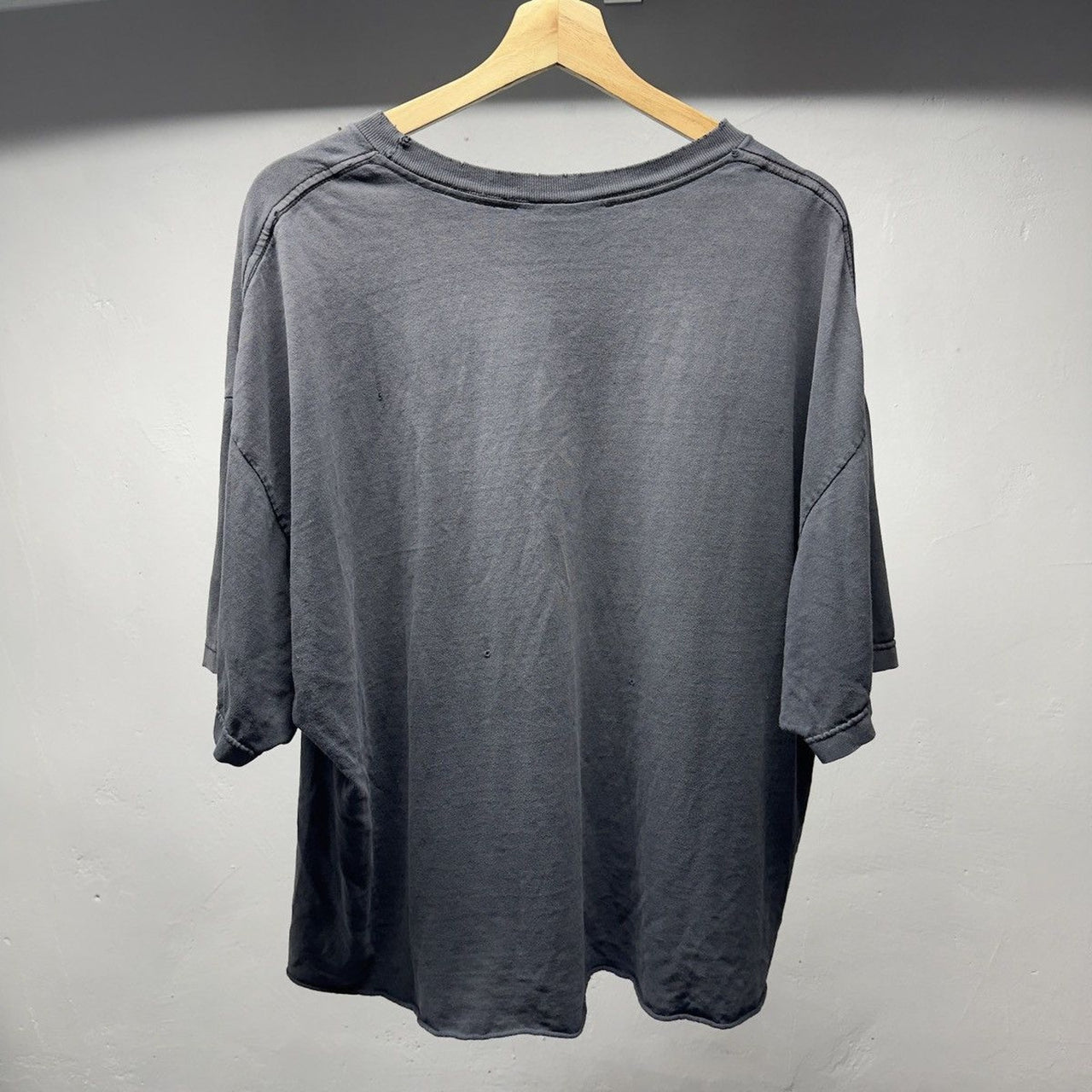 1990s Thrashed Faded Distressed Blank Black Tee