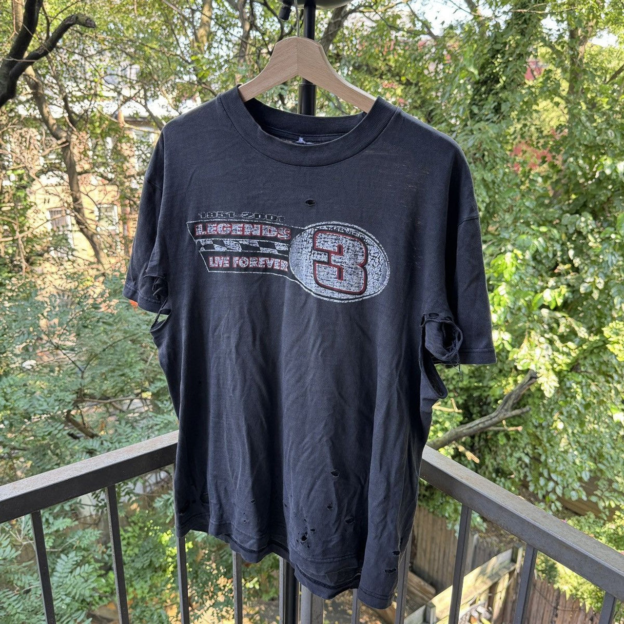 2000s NASCAR Dale Earnhardt Thrashed Paper Thin Tee