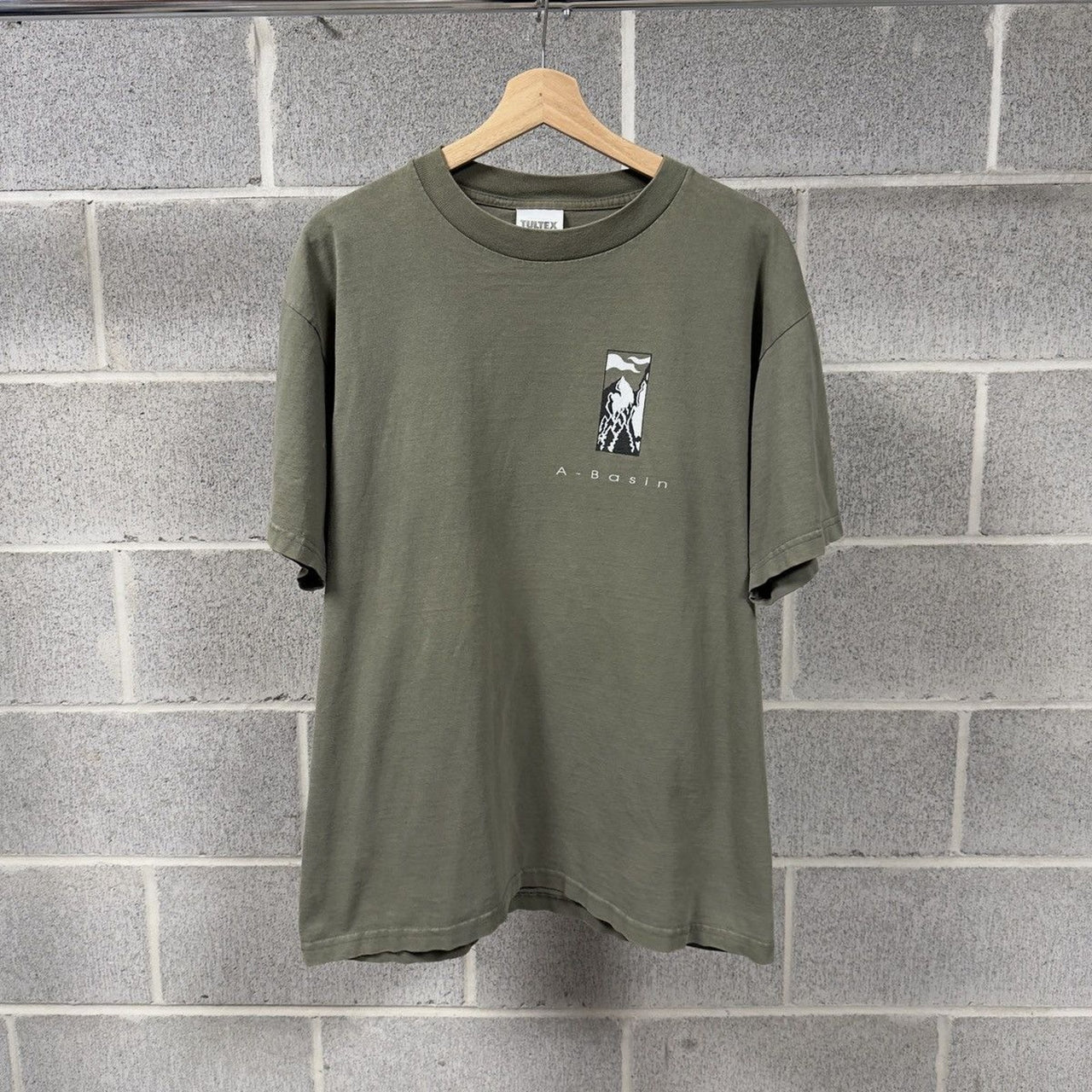 1990s A Basin Colorado Ski Faded Green Tee