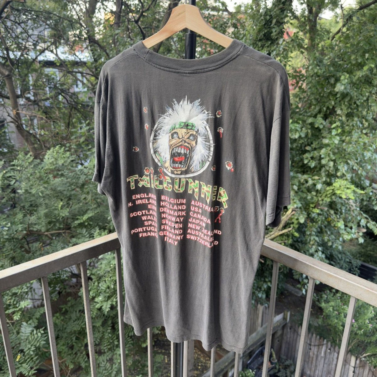 1990 Iron Maiden Tailgunner Europe Faded Tour Tee