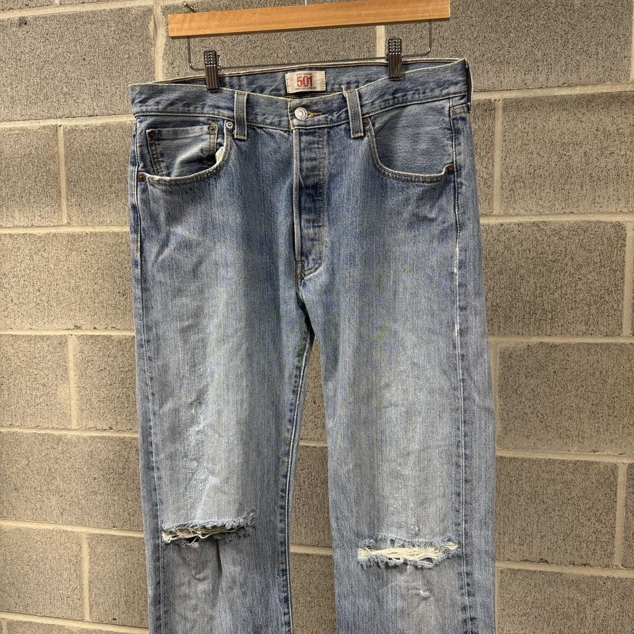 2000s Levi's 501 Thrashed Faded Distressed Jeans