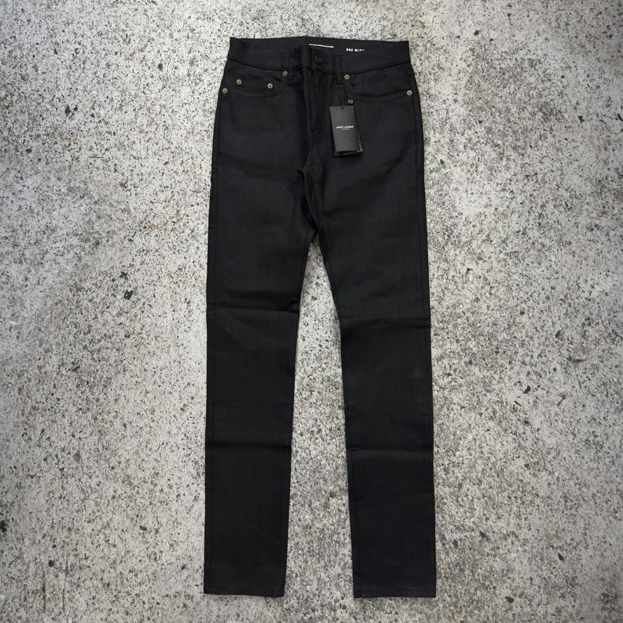 Saint Laurent Paris Hedi Slimane 2016 D02 Low Waist Black Raw Denim