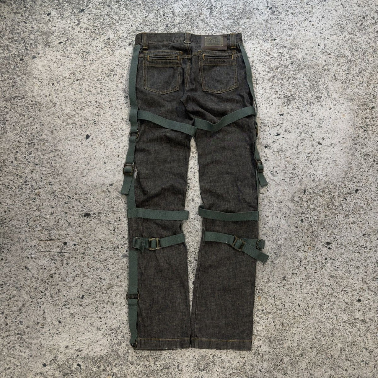 2003 Dolce & Gabbana AW03 Runway Bondage Parachute Denim Grey