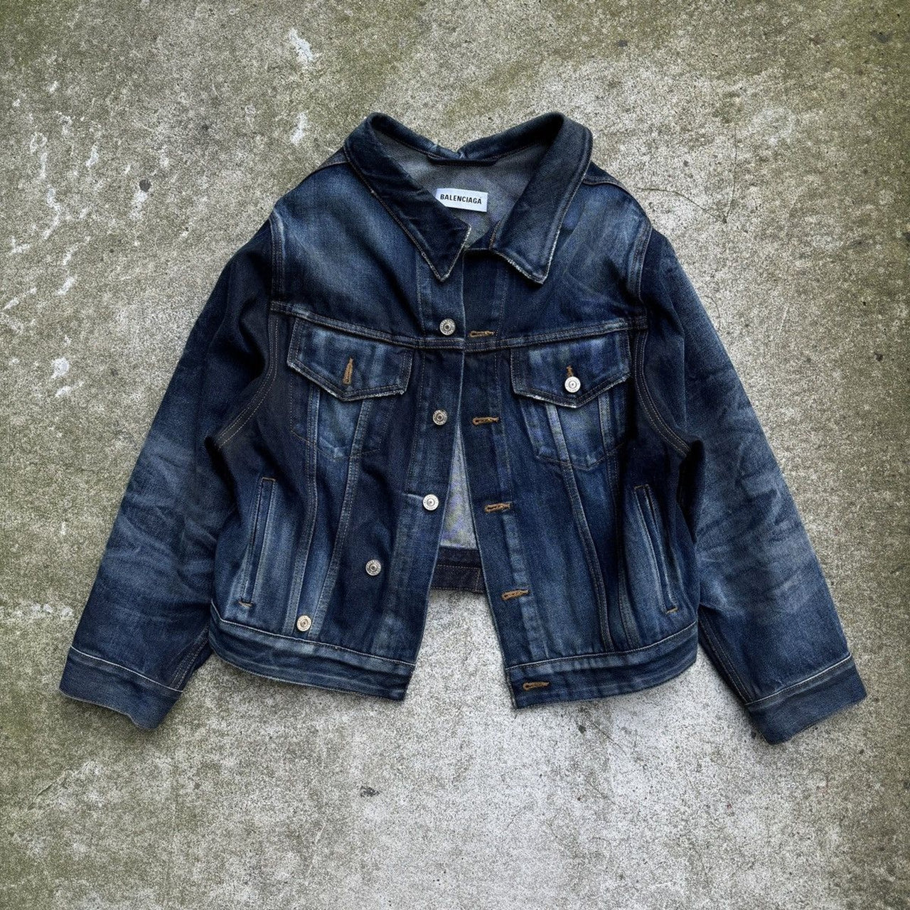 Balenciaga 2021 Dirty Blue Swing Jacket