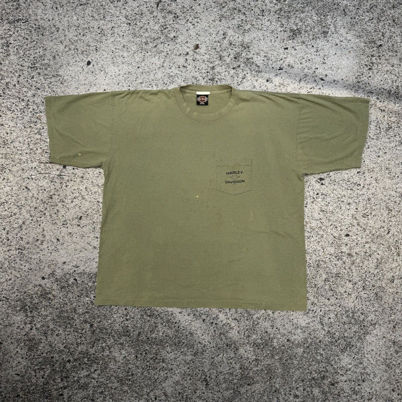1990s Harley Davidson Thrashed Faded Green Tee