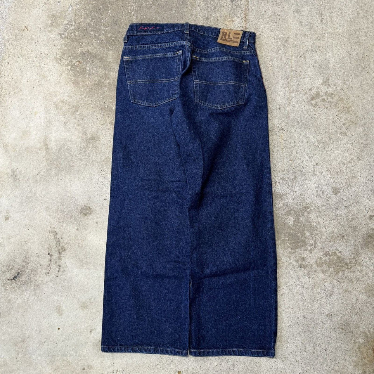 JEANS POLO RALPH LAUREN DE 2000, PANTALONES VAQUEROS DE PIERNA ANCHA Y HONDONADOS
