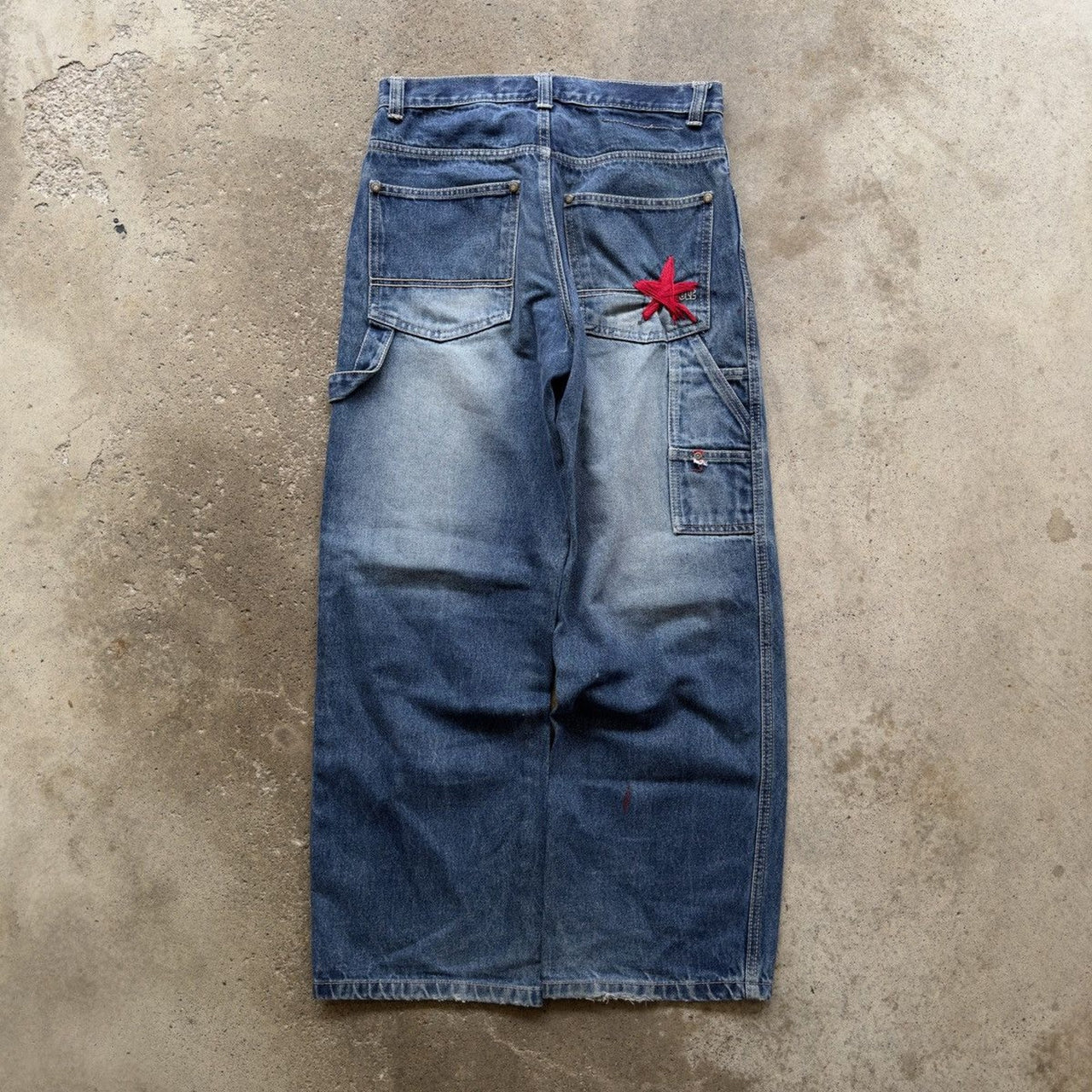 2000年代 Y2K サウスポール スラッシュド フェードデニム スケータージーンズ