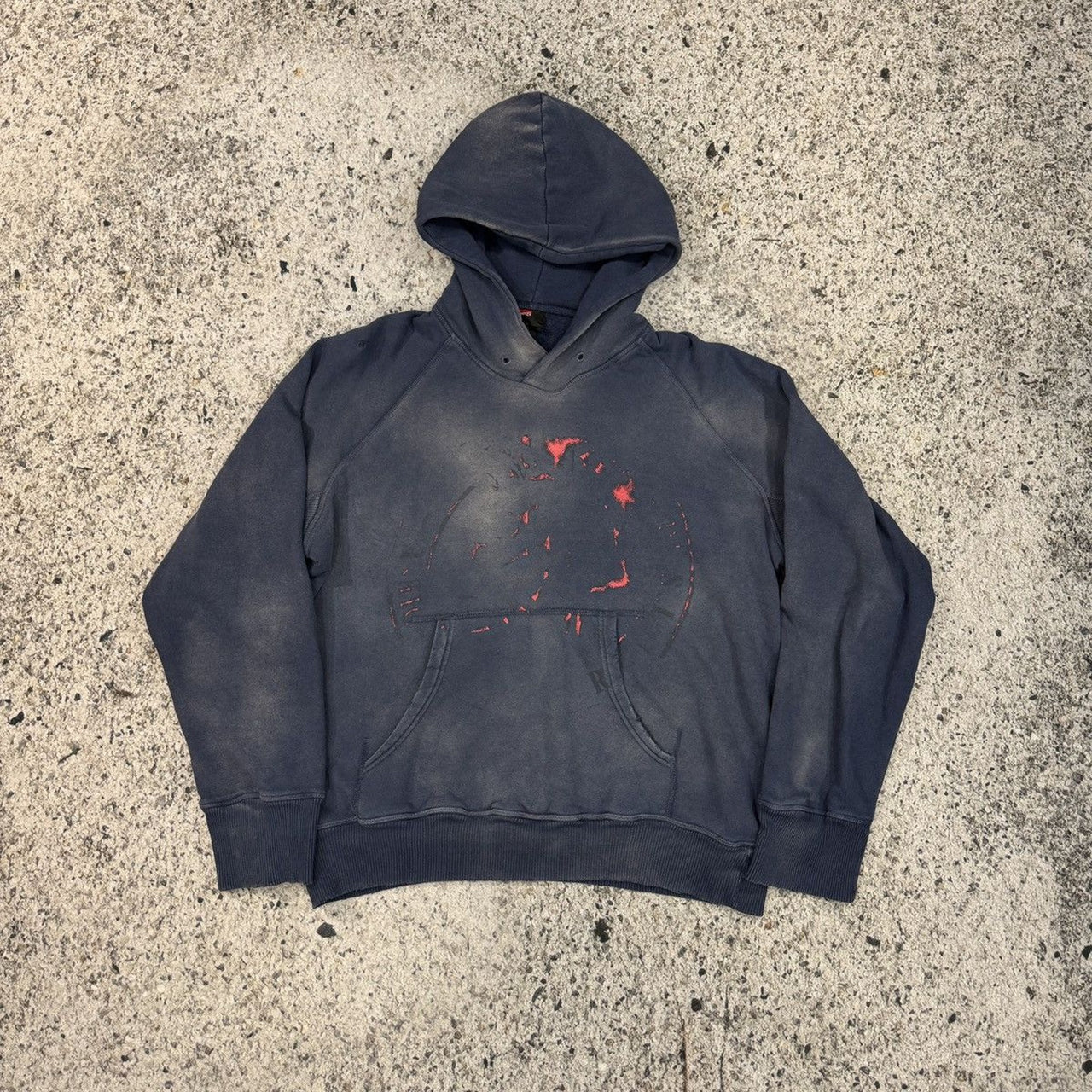 DIESEL FADED OVERDYED RAGLAN HOODIE
