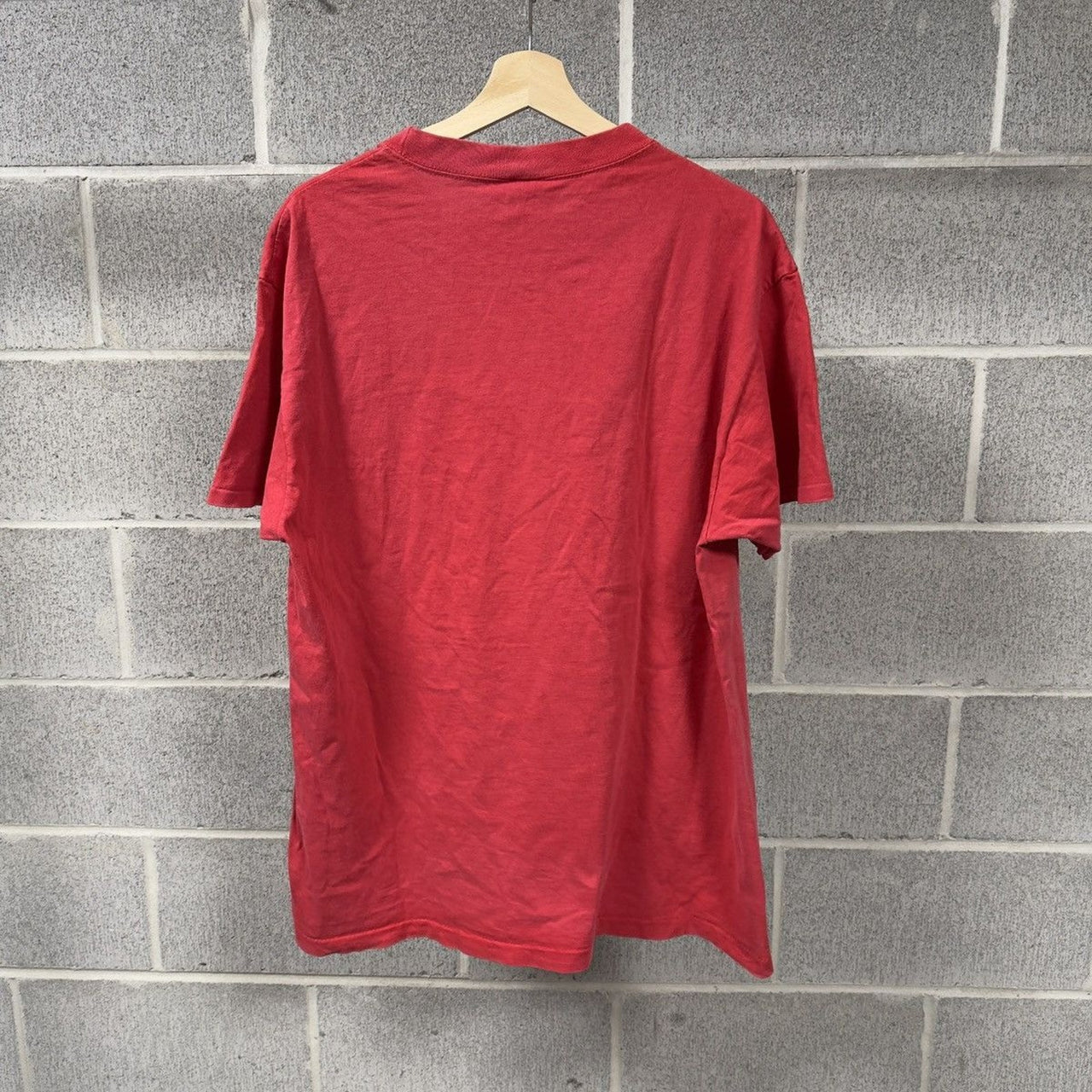 1990s Sun Faded Thrashed Red Blank Tee