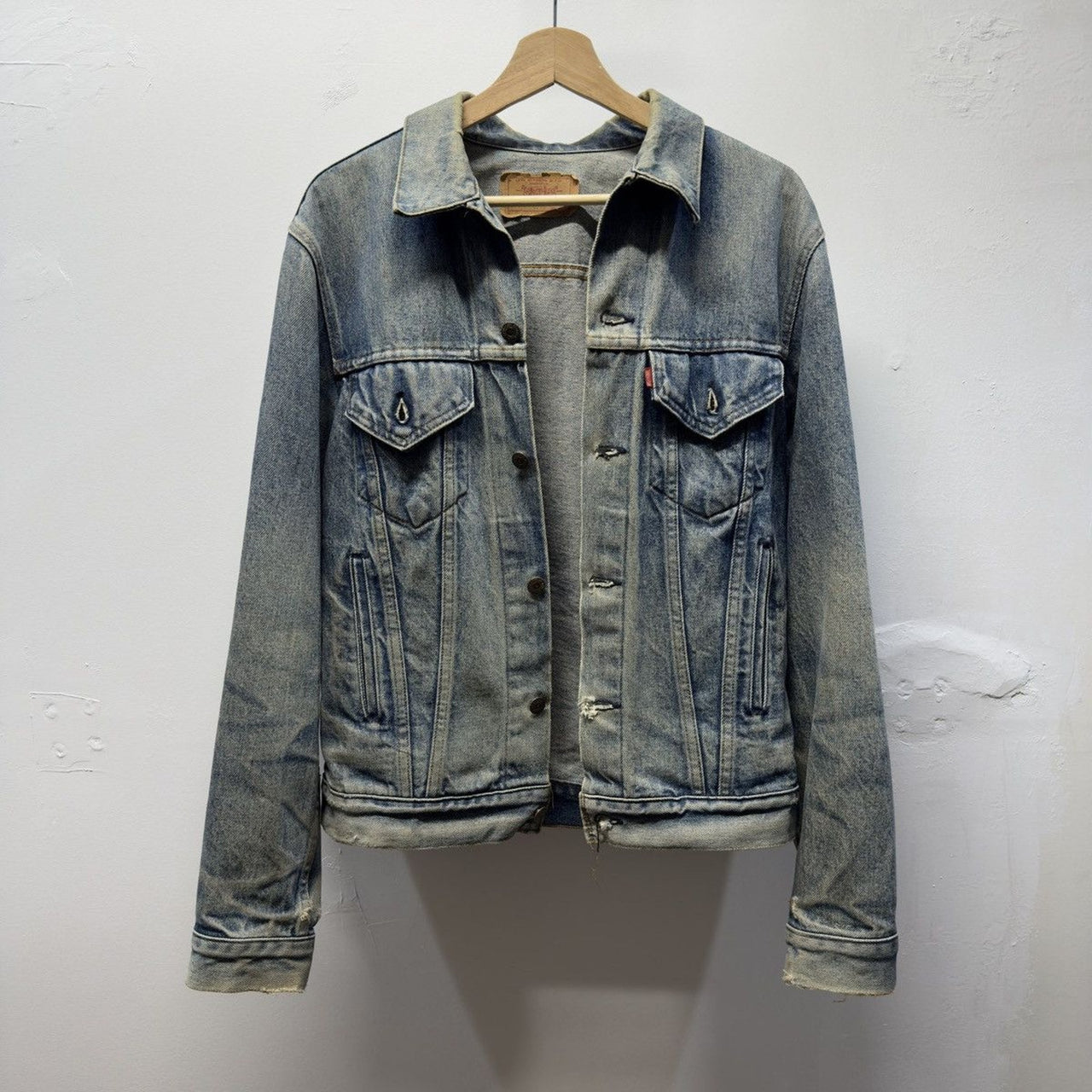 Vintage 1980s Levi's Faded Distressed Denim Trucker Jacket