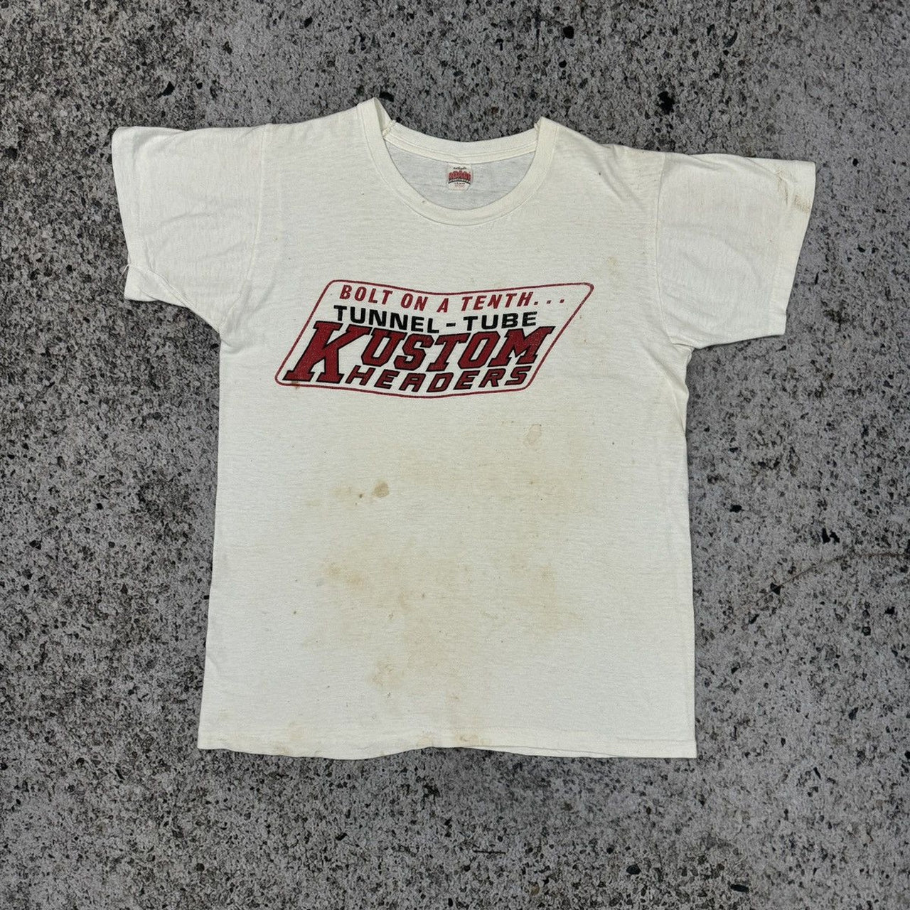 1960s NHRA Speed Shop Tunnel Tubes Kustom Headers Tee Thrashed