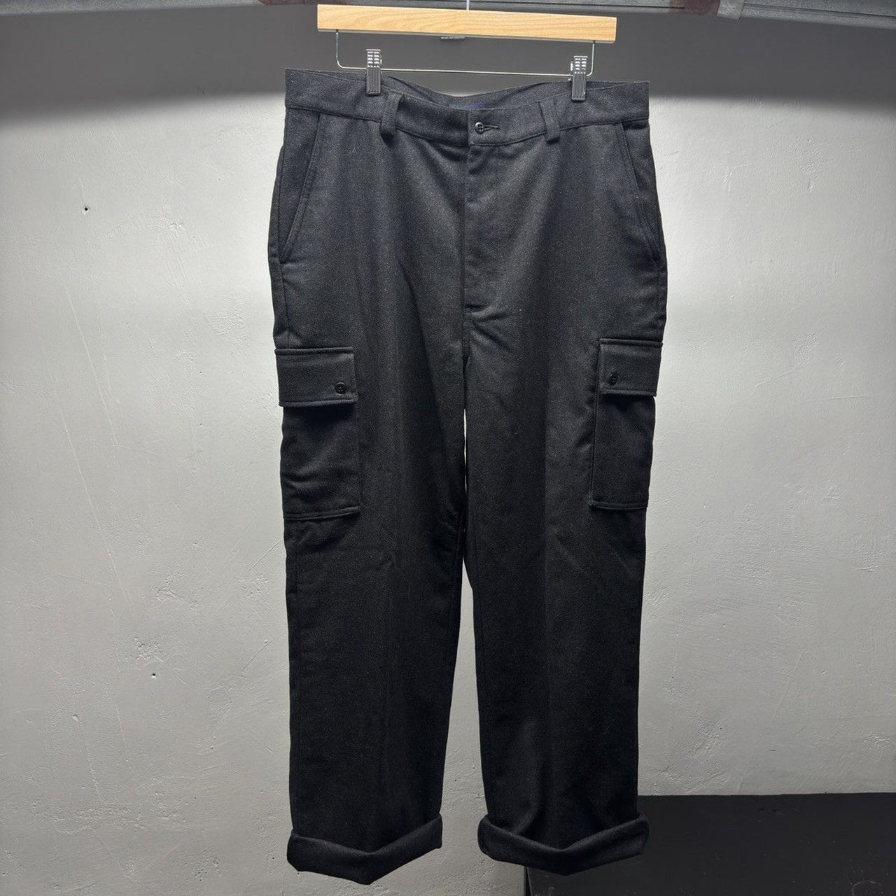 2001 Y2K Gap Wide Leg Wool Cargo Trouser Pants