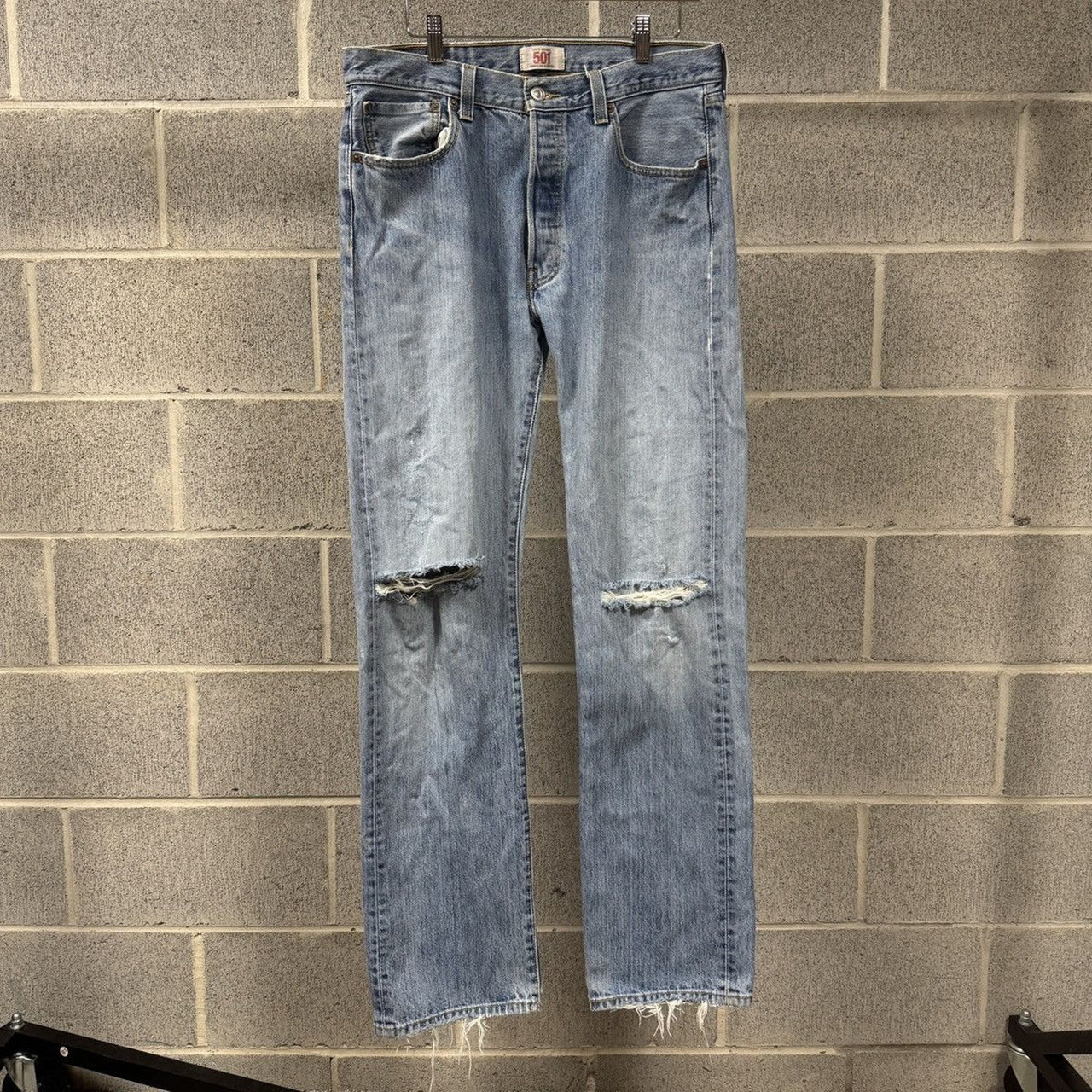 2000s Levi's 501 Thrashed Faded Distressed Jeans