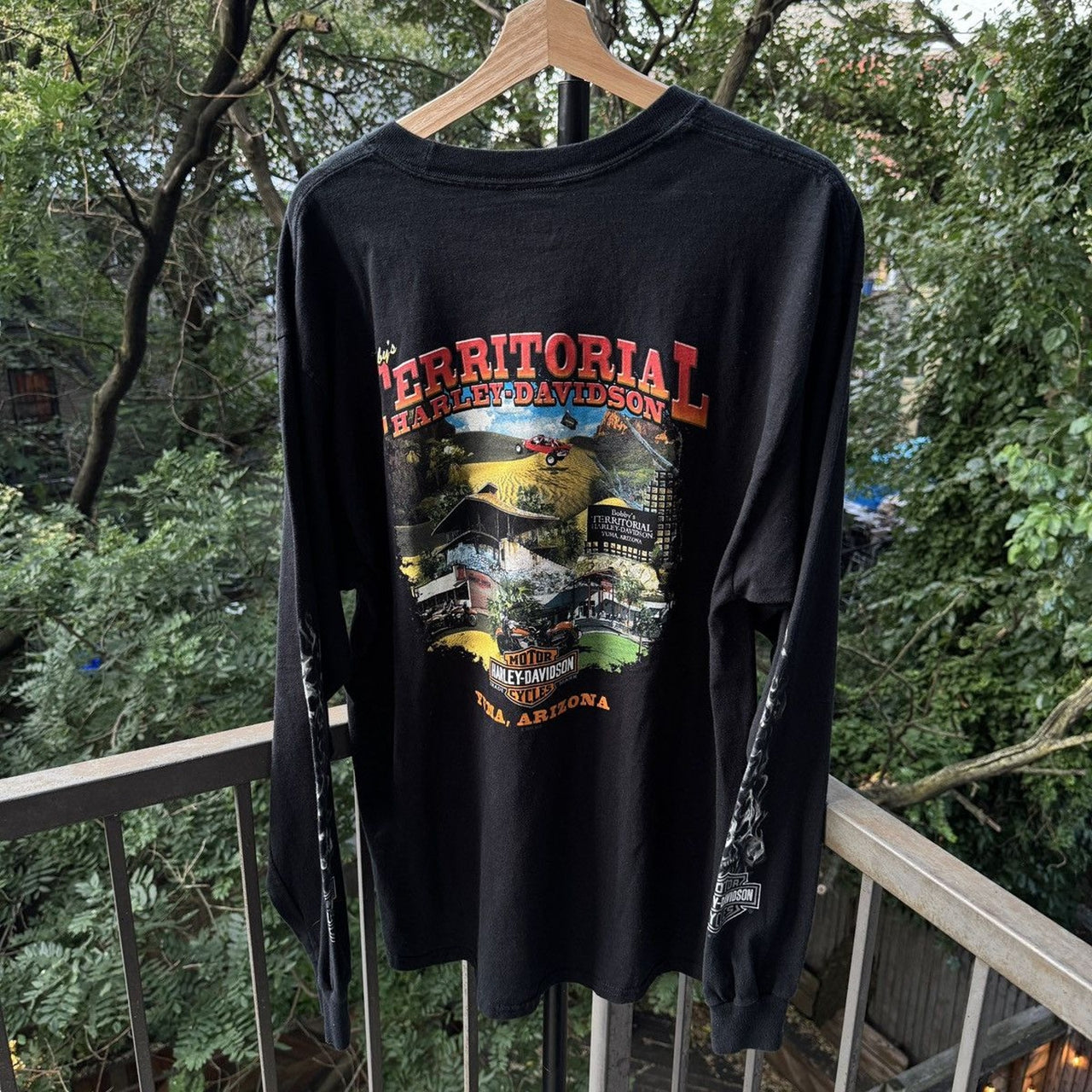 2010s Harley Davidson Skull Ghost Flame Longsleeve Tee