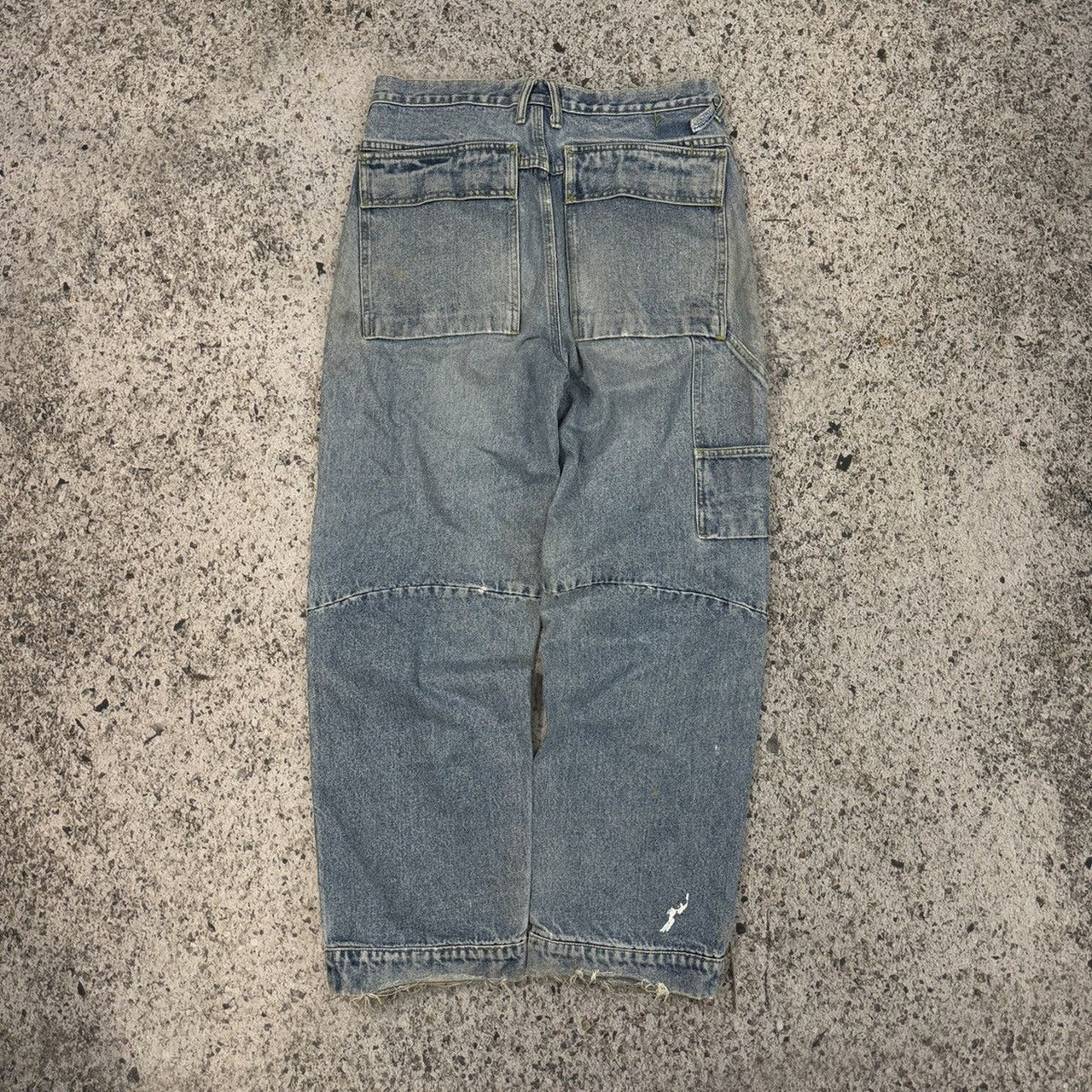 1990年代のFiend Thrashed Faded Denim Skater Jeans(フィエンド スラッシュド フェードデニム スケータージーンズ)
