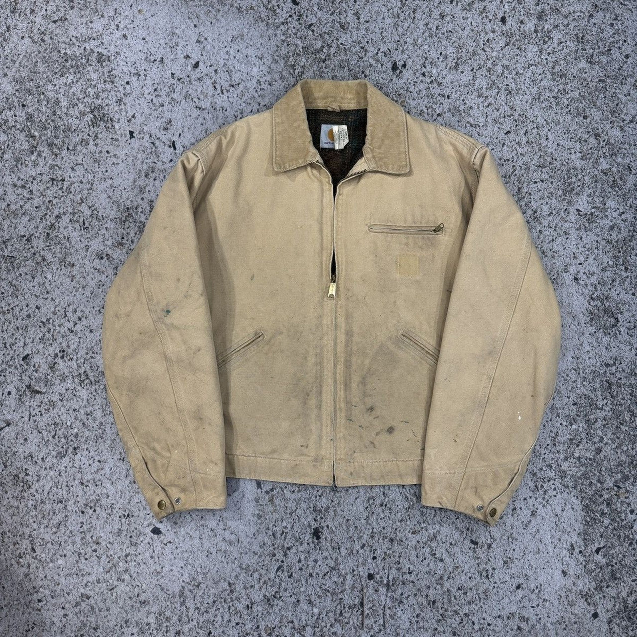 1990s Carhartt Thrashed Blanket Lined Detroit Jacket