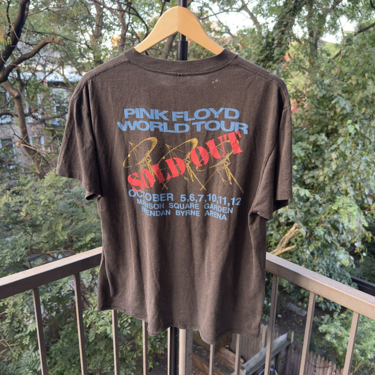 1987 Pink Floyd World Tour MSG Sold Out Tour Tee
