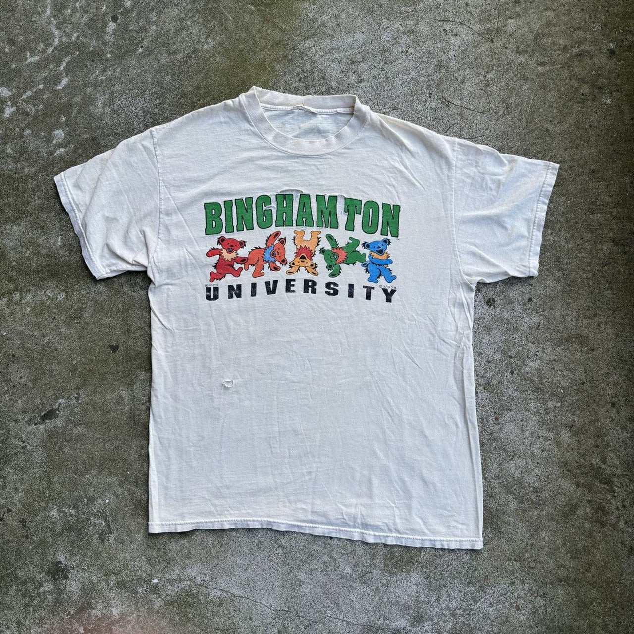 1990年代のスラッシュド・グレイトフル・デッド・ビンガムトン・ニューヨークTシャツ