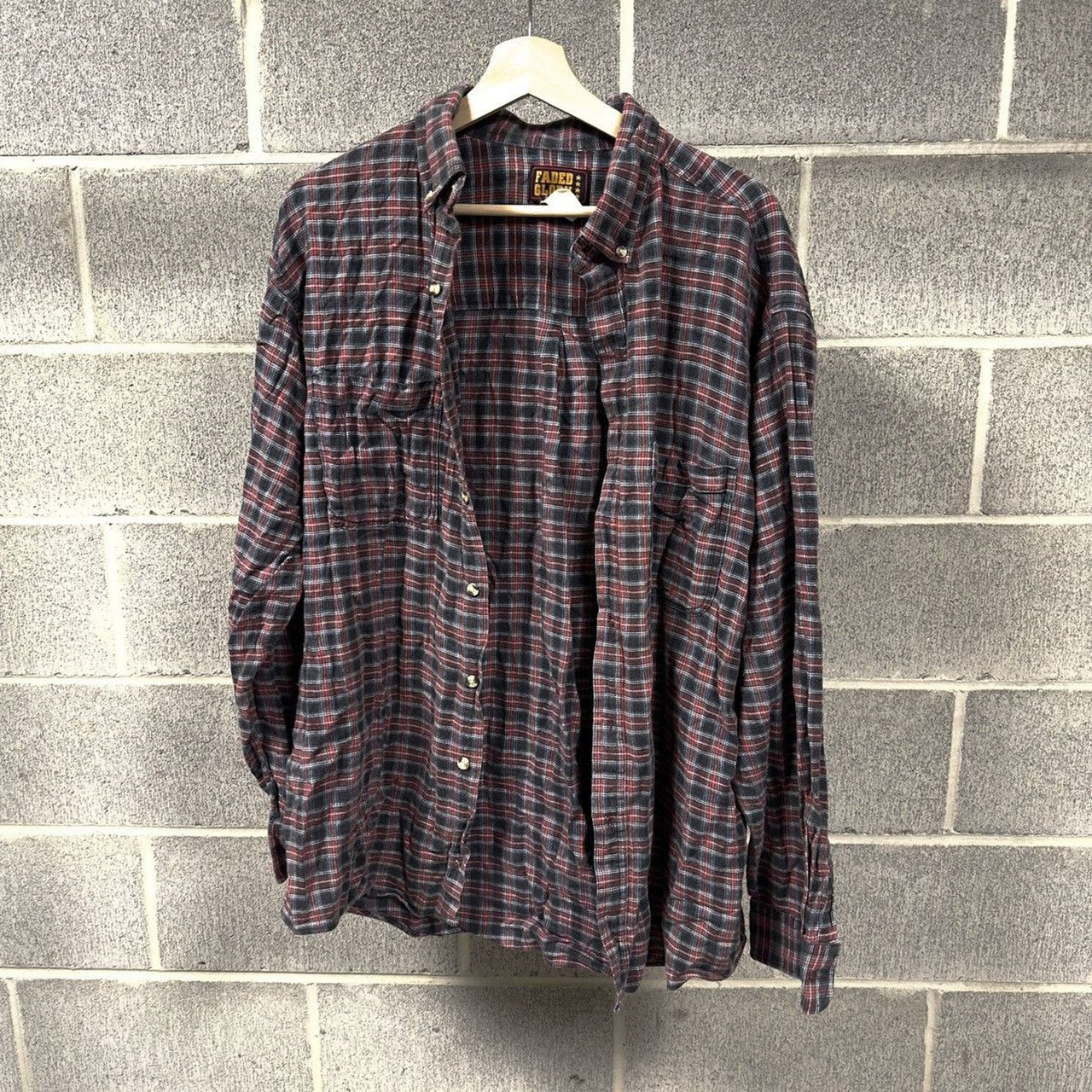 1990s Faded Plaid Grunge Flannel Shirt