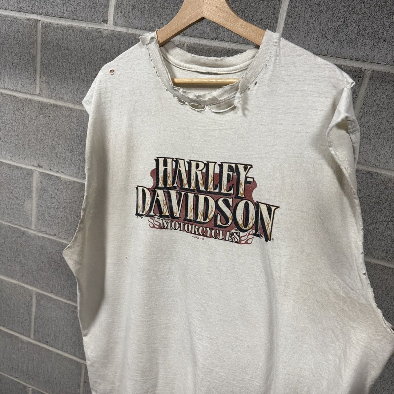 2000s Harley Davidson Thrashed Faded Distressed Tank