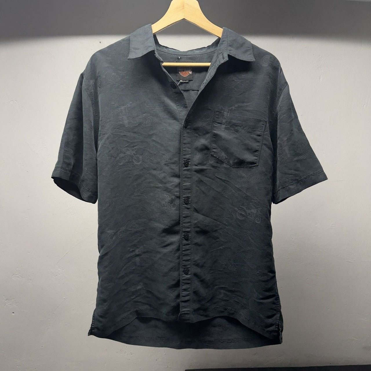 2000s Harley Davidson Motorcycles Silk Rayon Shirt