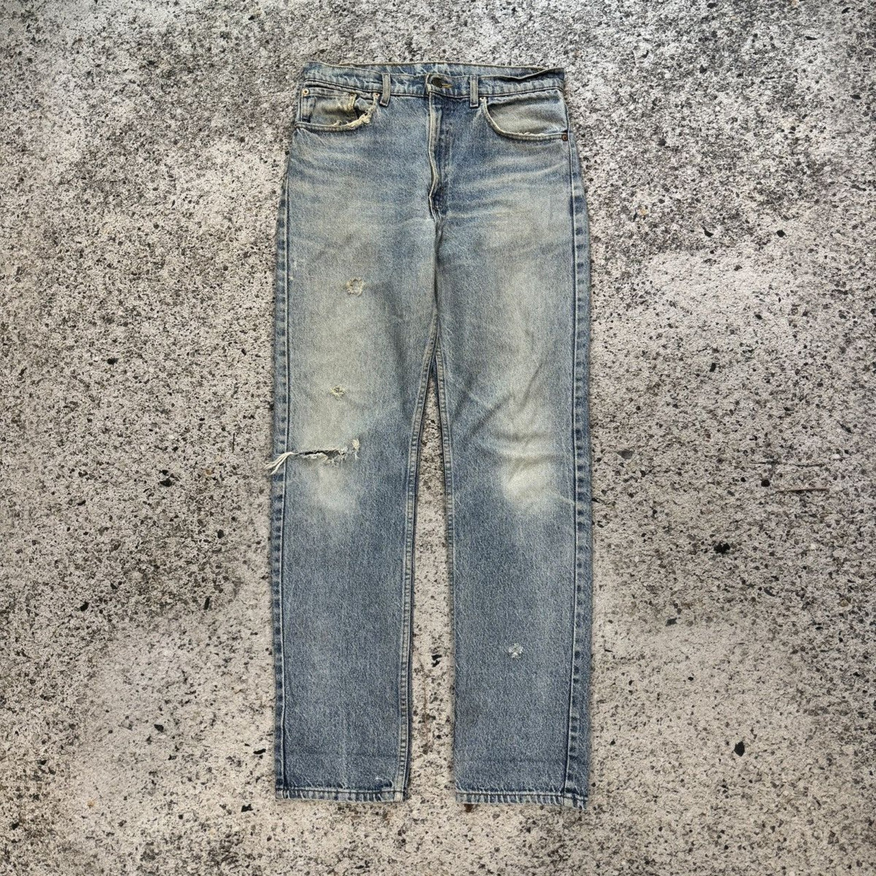 1980s Levi's 505 Thrashed Faded Denim Jeans