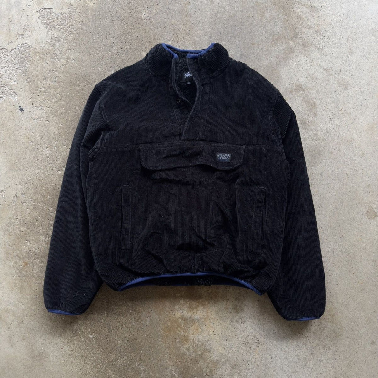 Stussy Black Corduroy Mock Fleece Jacket