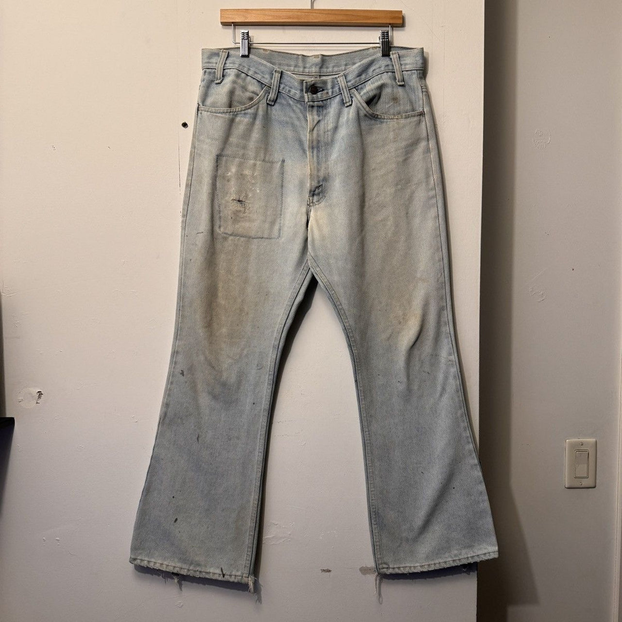 1970s Levi's 646 Bellbottom Flare Thrashed Jeans - Made in USA