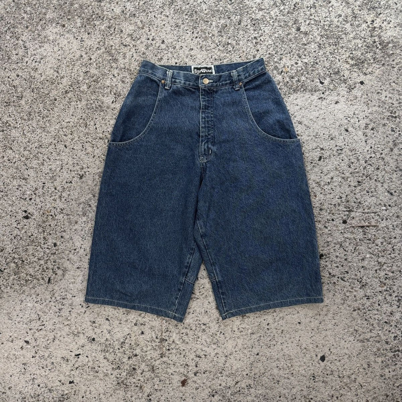 Shorts vaqueros skater holgados de pierna ancha de Sagwear de los años 90