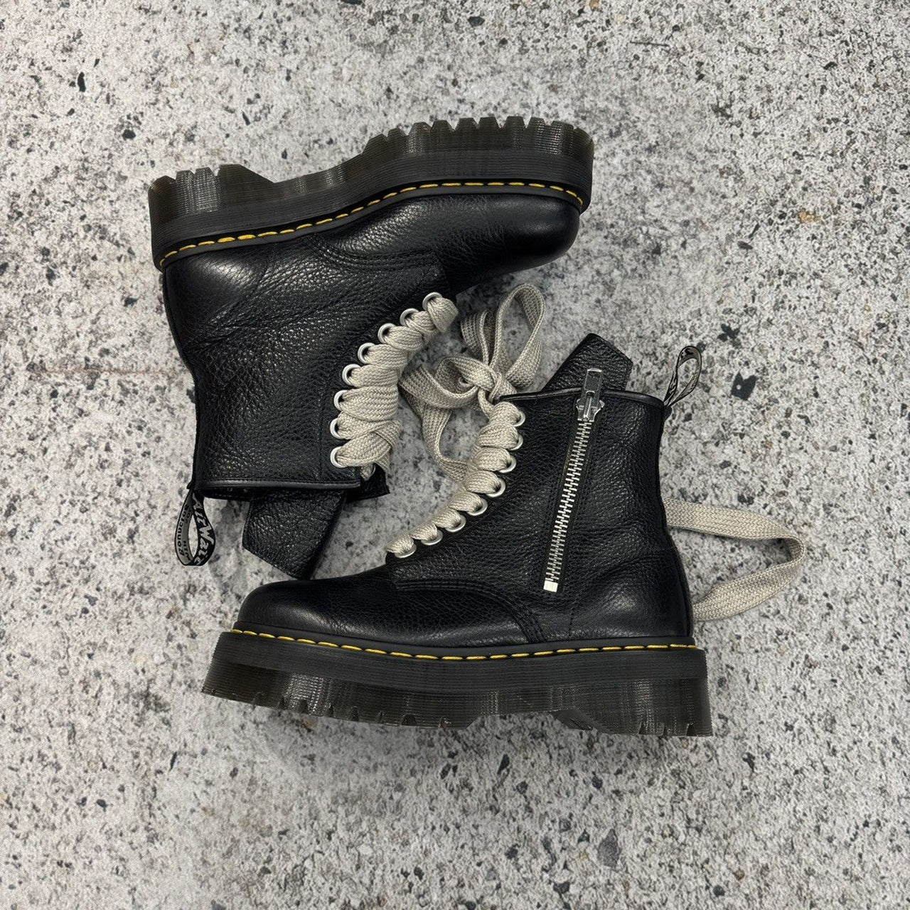 DR. MARTENS RICK OWENS 1460 QUAD RO JUMBO LACE BOOTS