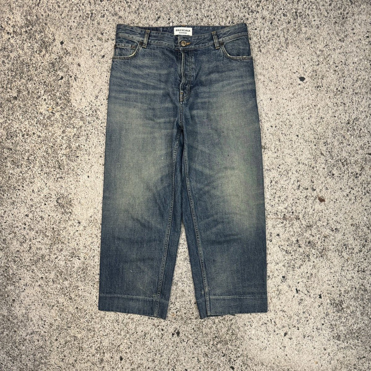 バレンシアガ SS20 ワイドレッグ クロップドジーンズ