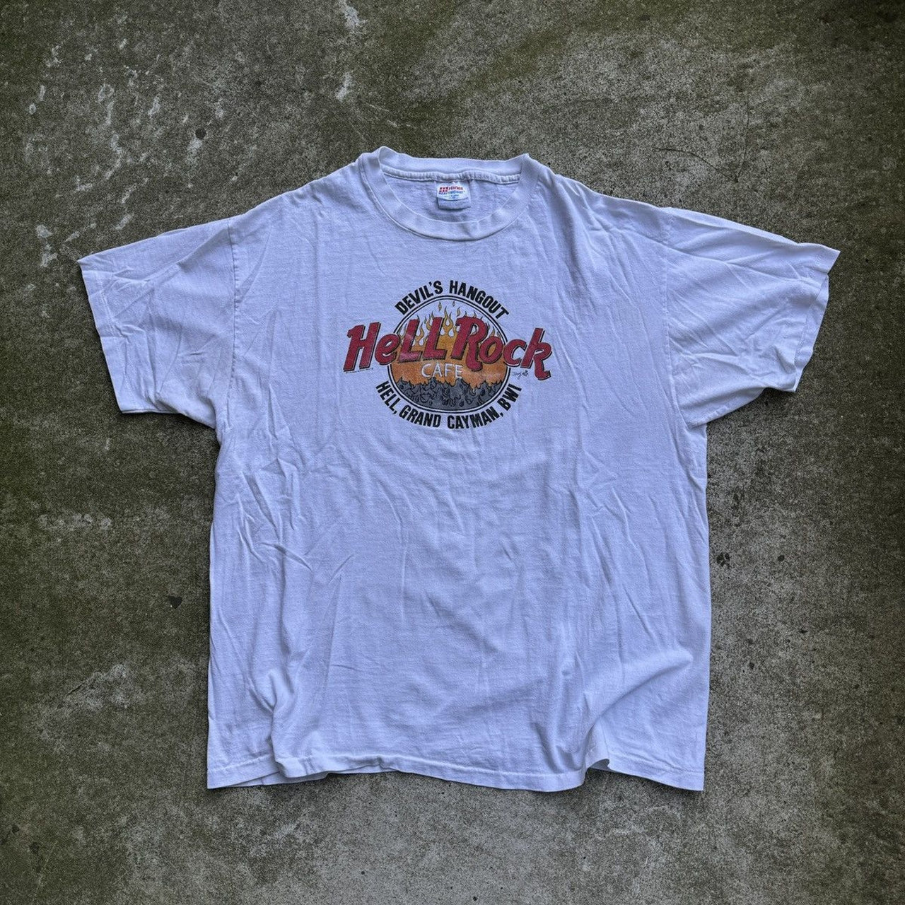 1990年代 ヘルロック デビルズハングアウト ハードロック パロディTシャツ