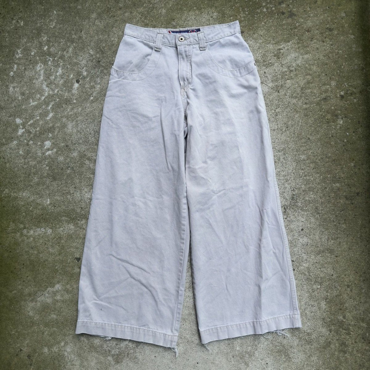 Pantalones vaqueros holgados de pierna ancha color caqui JNCO JEANS BLUE CROWN de los años 90