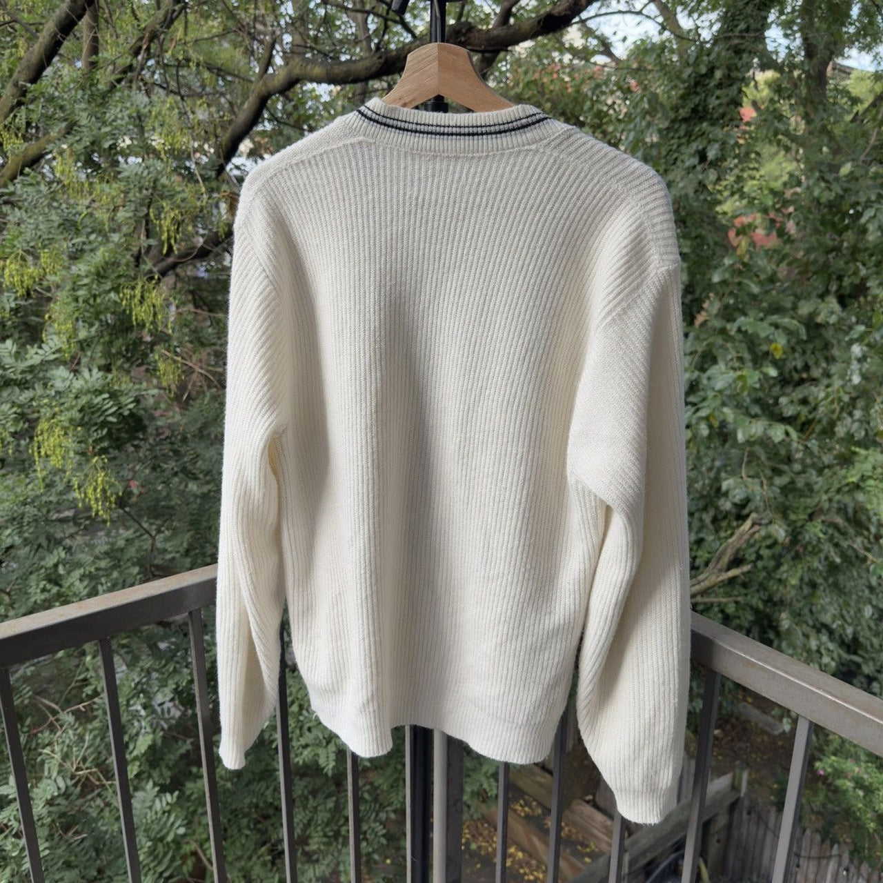 1960s Striped Acrylic Cardigan Sweater