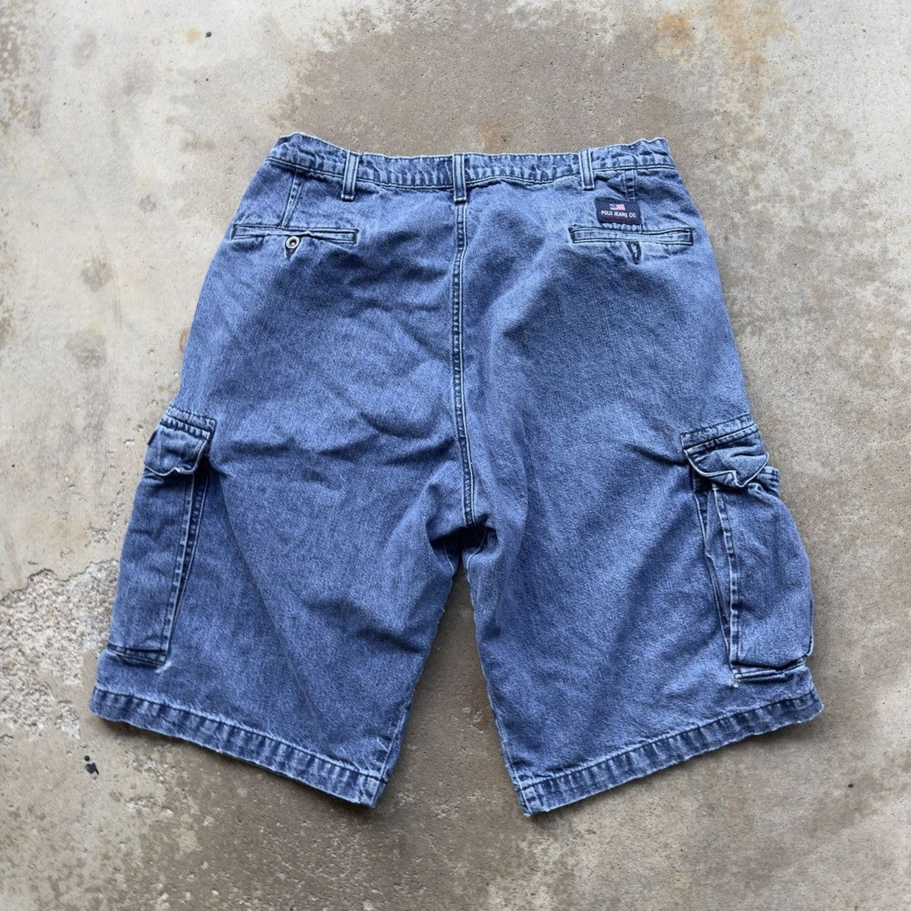 PANTALONES CORTOS VAQUEROS DE POLO DE LA DÉCADA DE 2000 RALPH LAUREN, PANTALONES CORTOS DE PATINISTA DE VAQUERO CARGO Y HONDUENOS