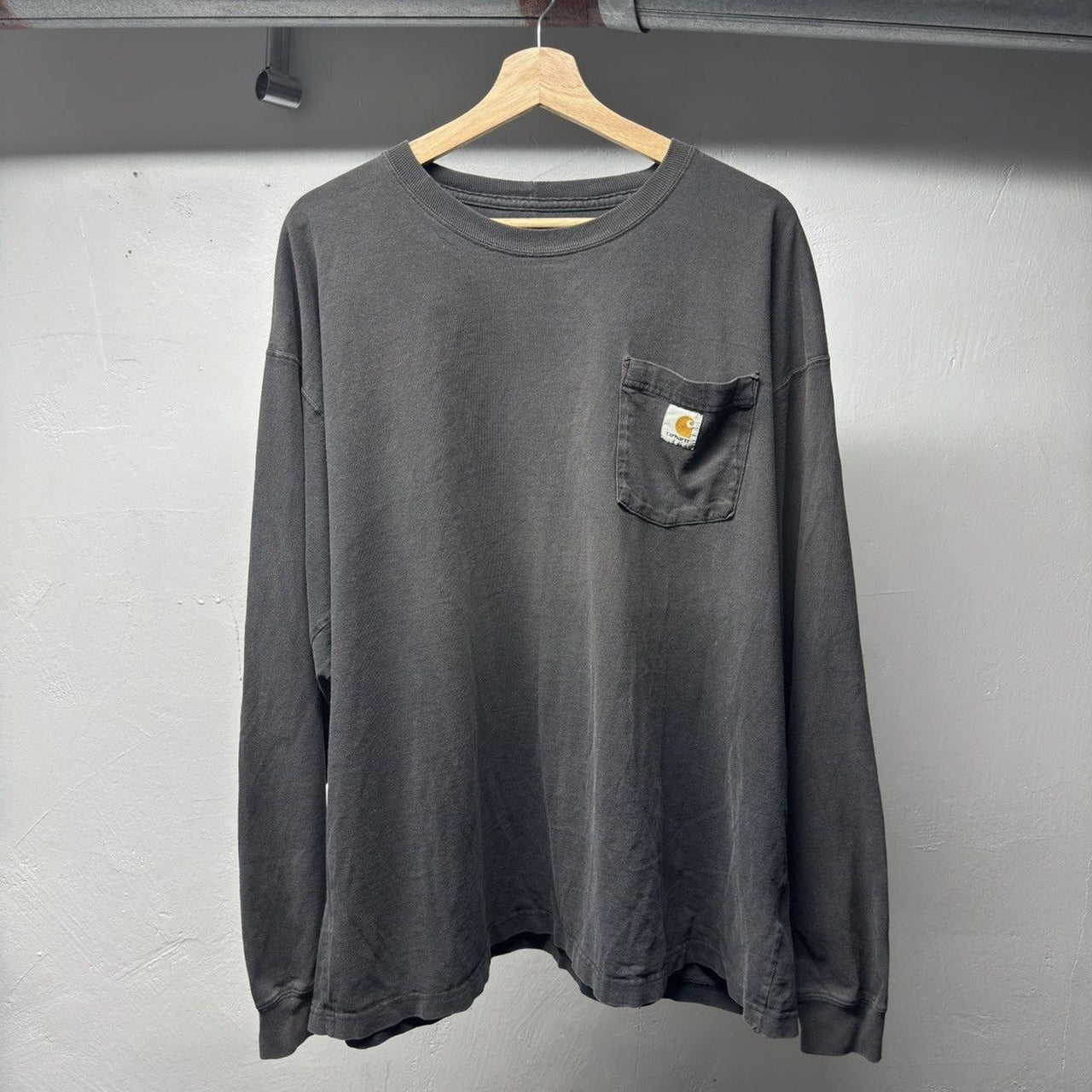 Carhartt Thrashed Faded Distressed Longsleeve Pocket Tee