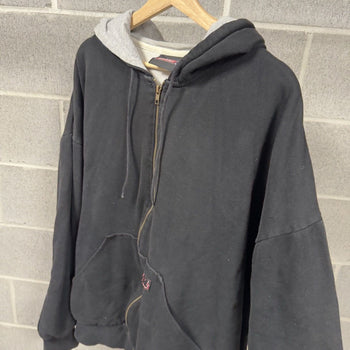 2000s Thrashed Faded Dickies Thermal Lined Zip Hoodie
