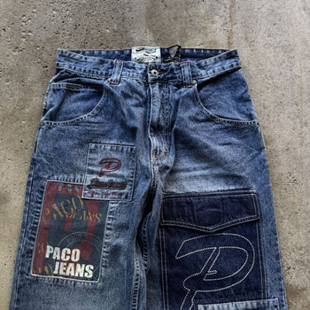 1990S/2000S Y2K PACO JEANS BAGGY PATCH DENIM SKATER JEANS