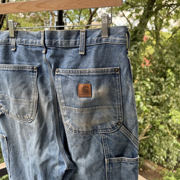 2000s Carhartt Denim Double Knee Pants Thrashed Faded