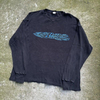 1990S HARLEY DAVIDSON FLAME LOGO THERMAL LONGSLEEVE NYC