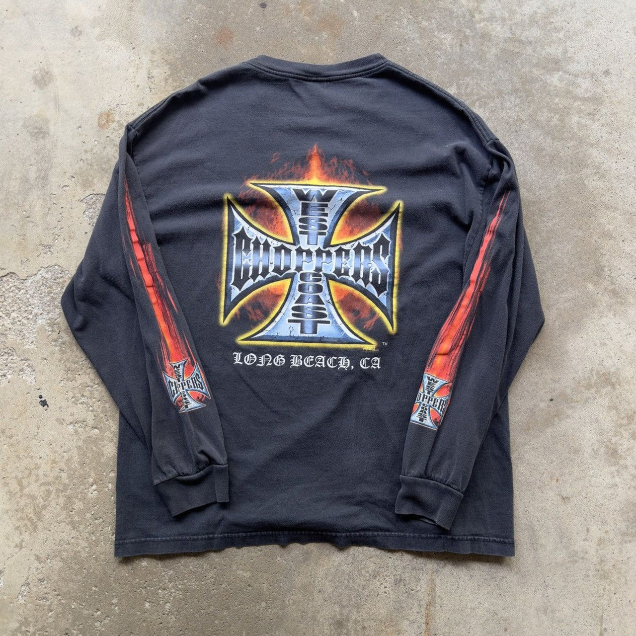 2000S WEST COAST CHOPPERS FOR LIFE FLAME LONGSLEEVE TEE