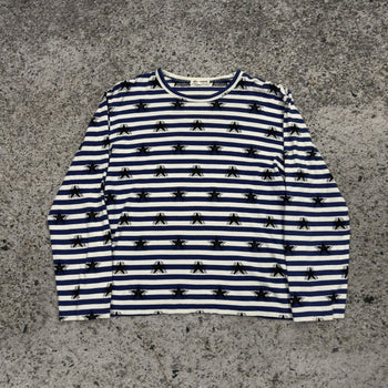 Comme des Garçons Japan Blue White Striped Star Longsleeve