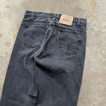 1990s LEVI'S 505 ORANGE TAB FADED BLACK STRAIGHT DENIM JEANS