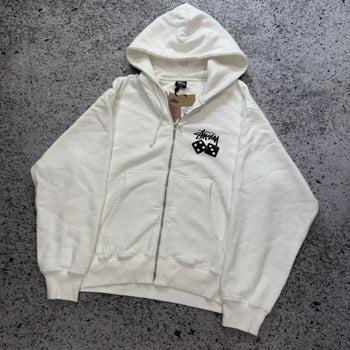 Stussy White Dice Zip Up Hoodie