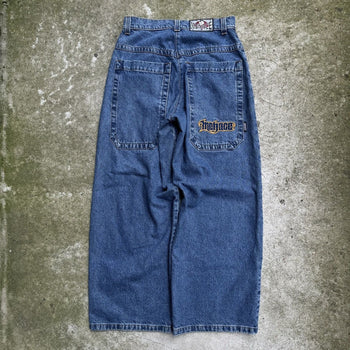 1990s Y2K MENACE BAGGY WIDE LEG DENIM SKATER JEANS