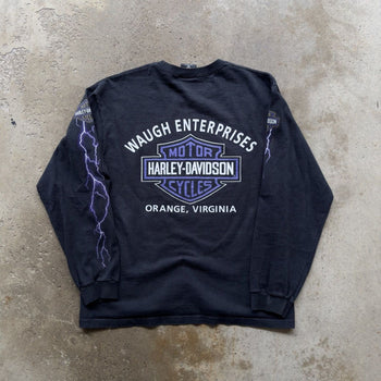 1990s HARLEY DAVIDSON LIGHTNING LOGO LONGSLEEVE TEE