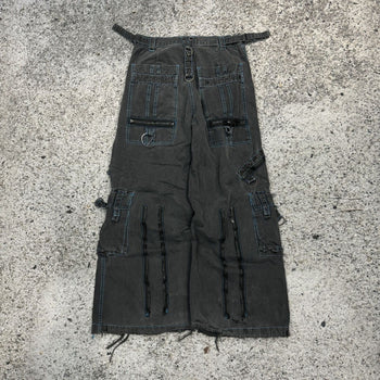 1990s 2000s Y2K TRIPP NYC THRASHED FADED BONDAGE RAVER PANTS