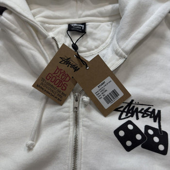 Stussy White Dice Zip Up Hoodie
