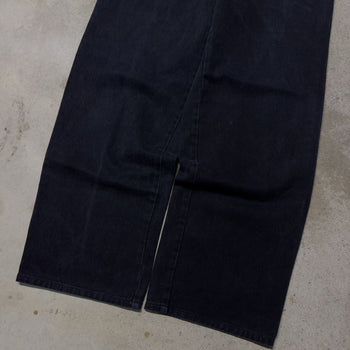 1990s BUGLE BOY BAGGY BLACK WIDE LEG FADED DENIM SKATER JEANS