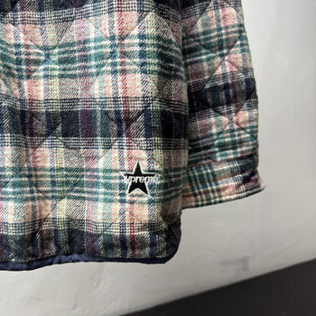 Supreme FW19 Quilted Plaid Flannel Zip Up Grunge